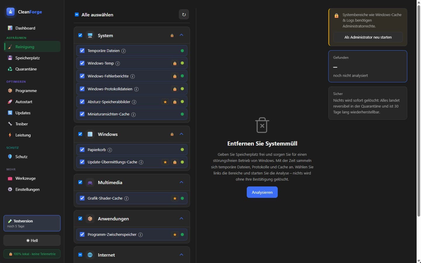 CleanForge — Projektansicht 1
