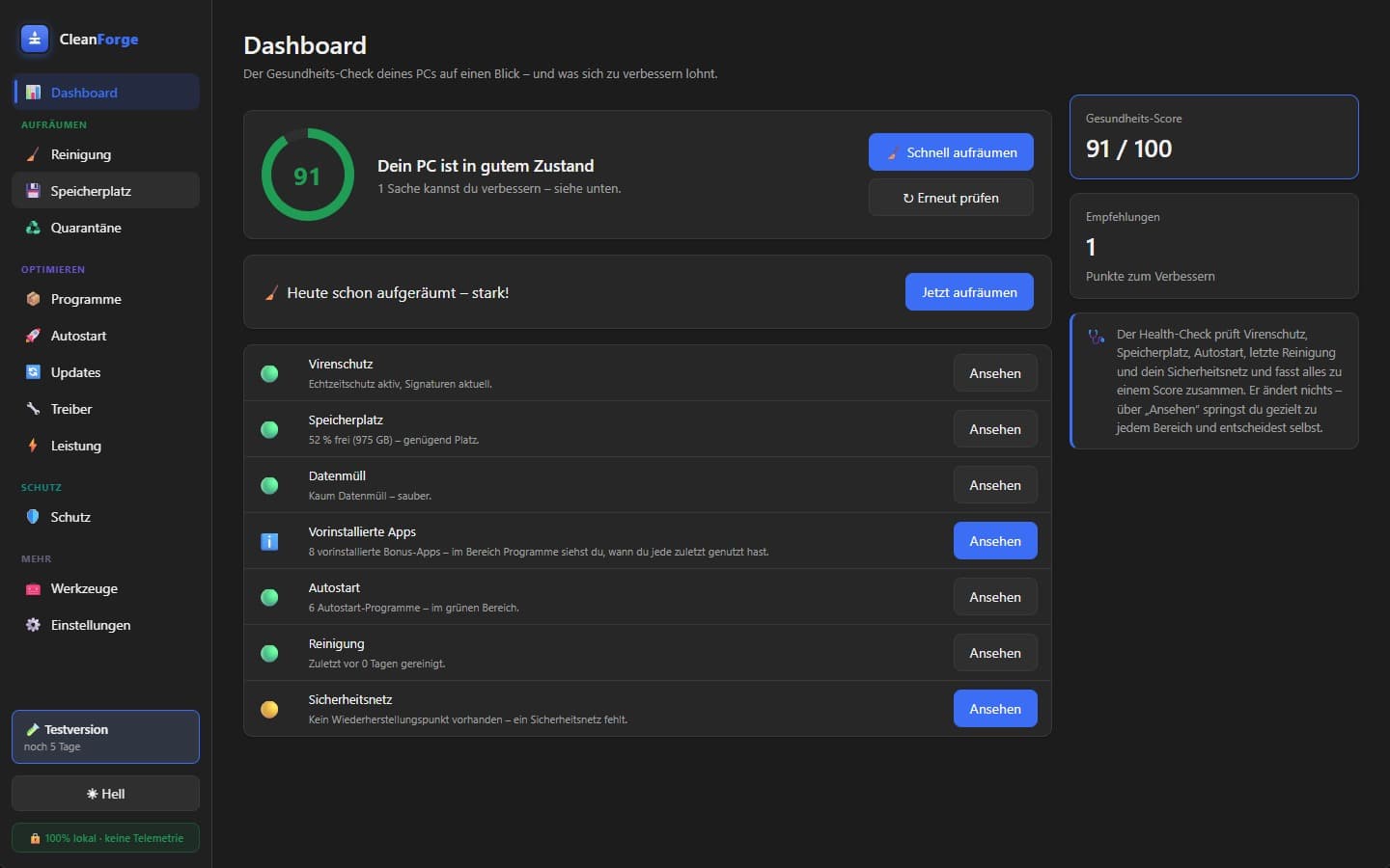CleanForge — Projektansicht 2