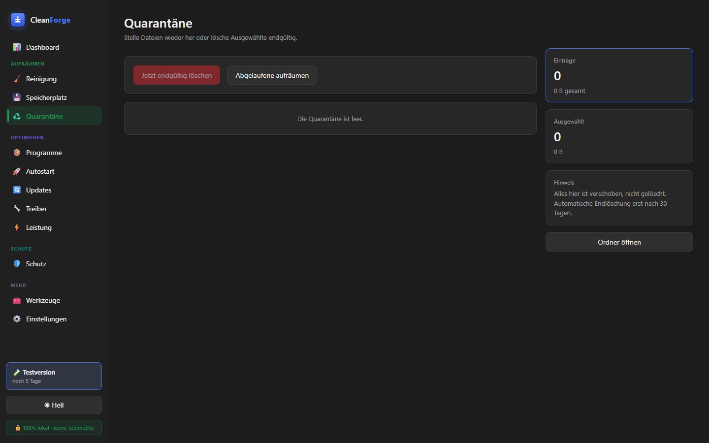 CleanForge — Screenshot 1